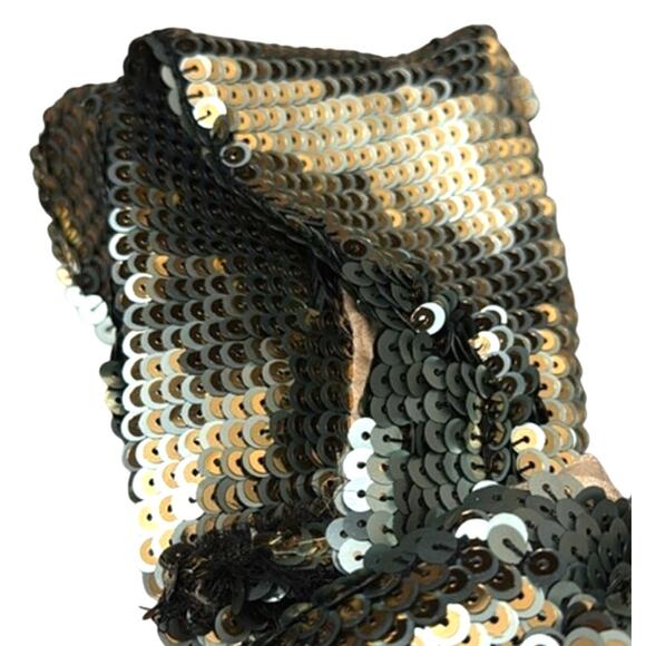 Anthropologie MAEVE One-Shoulder Sequin Mini Dress in Gold Size 12 NWT $228 - Picture 7 of 7